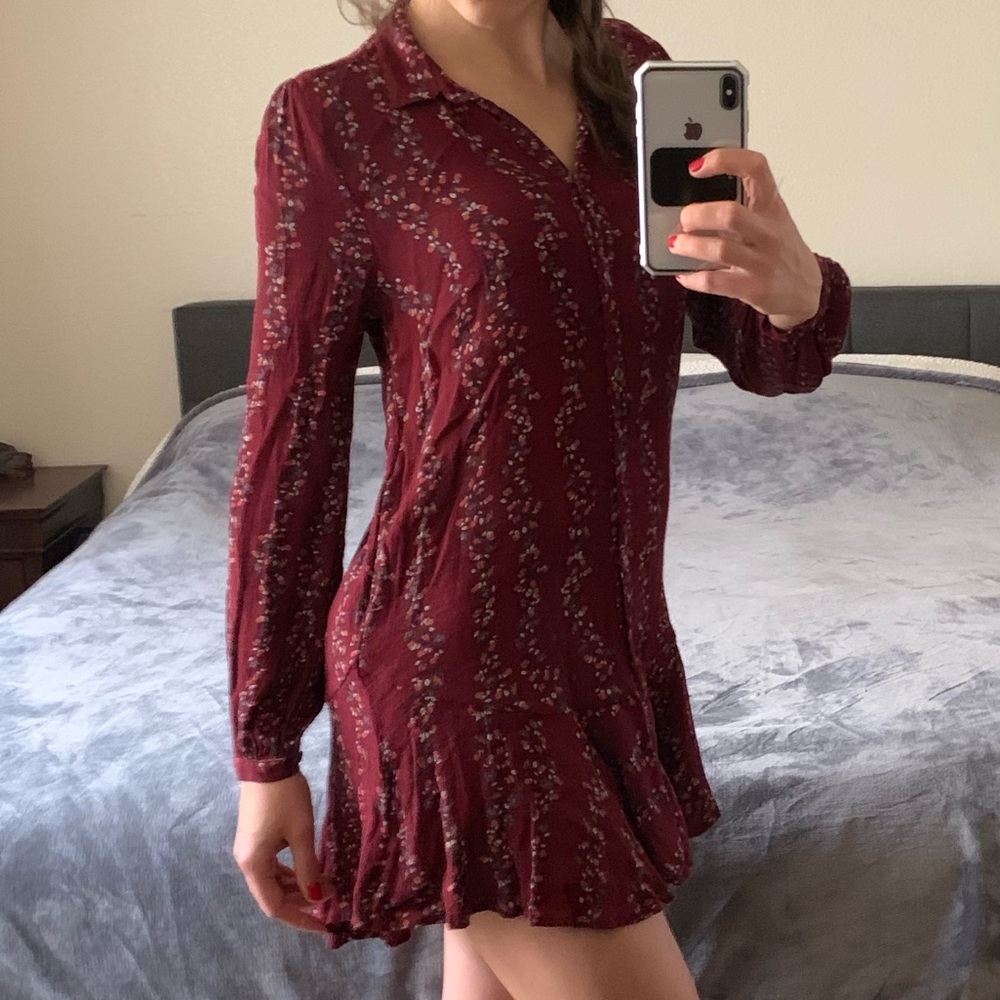 Free People Button up dress with pockets